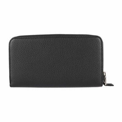 超美品 トムフォード 長財布 レザー 黒 シルバー金具 ラウンド