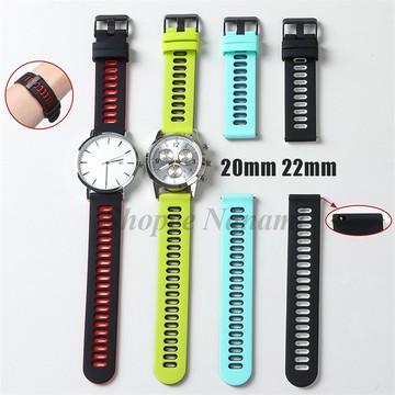 20 毫米 22 毫米通用快速釋放矽膠錶帶適用於智能手錶雙色設計柔軟防水男士女士運動手鍊