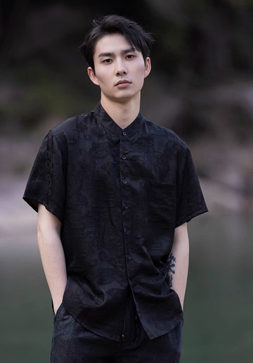 新中式極簡 香云紗真絲襯衫