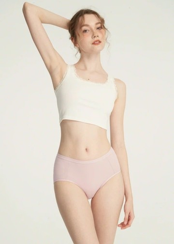 抗菌系列．高腰三角內褲(罌栗粉)