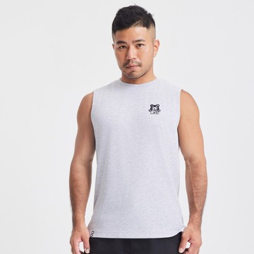 【漂浮熱浪島】漂浮黑熊排汗寬肩背心白款(男女適用)