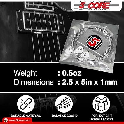 Core Electric Guitar Strings, Pack Pure Nickel Guitar Strings .009-.042 Guitar Strings Electric String in Set GS EL NK