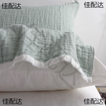 枕巾家用一對裝日式約素色純色紗布透氣成人情侶枕頭巾