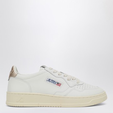 Medalist white/gold leather trainer