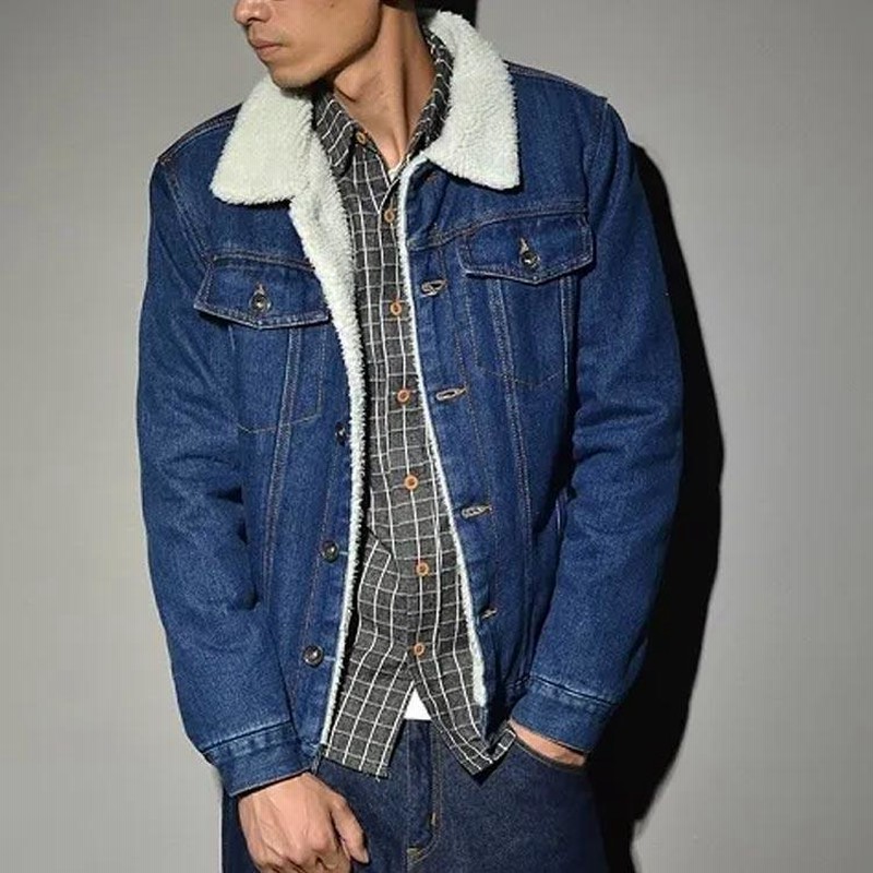 ボアデニムジャケット 防寒 メンズ 裏ボア ジージャン 厚手 防寒