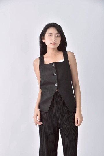 (S) cheap chic韓牌排扣黑色上衣