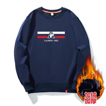 國潮公雞字母印花圓領長袖衛衣男士2023新款韓版休閑套頭加絨加厚