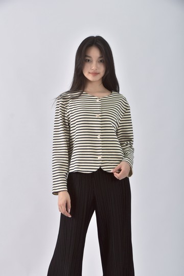 (S) lovely條紋白色外套