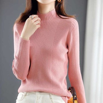 修身春秋冬內搭中領羊毛打底衫