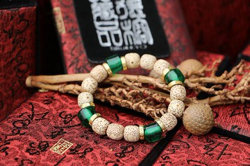 星月菩提子 10x10mm鼓桶 佛珠 念珠 菩提子 綠琉璃隔珠 客製化