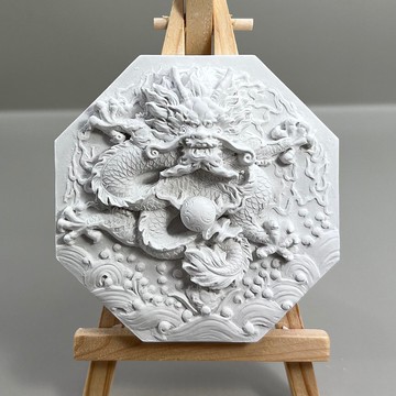 開運商品 清水模軟裝設計 八卦龍 香氛擺件 水泥軟裝 附木架