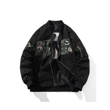 mYes牧野森棒球服男春秋新款男生外套飛行服夾克上衣寬松短款潮