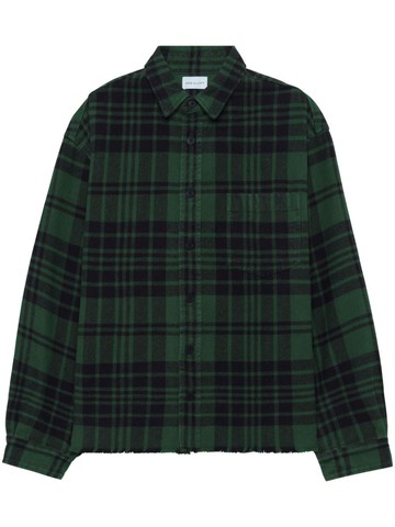 John Elliott - Hemi Alpine-check cotton flannel shirt - men - Cotton - 2 - Green