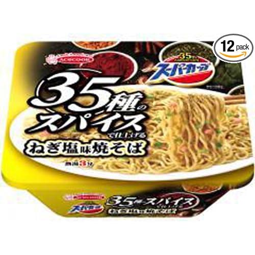 スーパーカップ1.5倍 35種のスパイス ねぎ塩焼そば 12入 エースコック