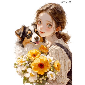 【4 月新款 3】07-120-0123 人物貼紙 春日少女與動物