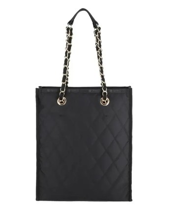 【LESPORTSAC】鍊帶菱格托特包 - 午夜絎縫鍊飾