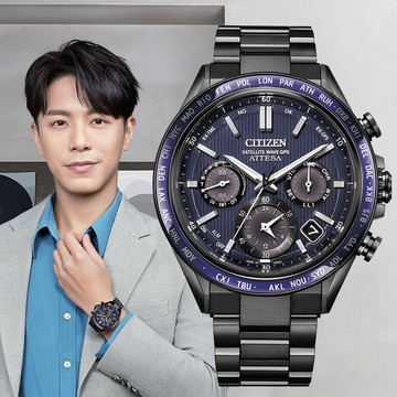 CITIZEN星辰 GENTS系列 紺星 GPS鈦金屬光動能腕錶 44.6mm/CC4059-64L