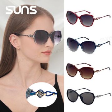 SUNS抗UV太陽眼鏡 時尚璀璨鑲鑽造型墨鏡 共四色 大框顯小臉 S76 台灣製 檢驗合格