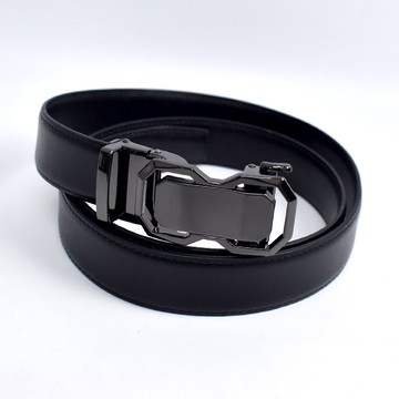 亮黑8字自動扣真皮皮帶【NKE40】