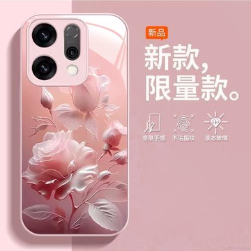 綻放玫瑰適用opporeno15手機殼新款女reno14pro保護套液態玻璃reno13網紅11創意10個性9全包8防摔硅膠外殼por