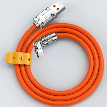 180度快充線1.2m鋅合金6A 數據線 傳輸線 充電線 TYPE-C 安卓 蘋果【GM350-2】123便利屋