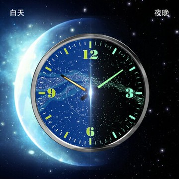 夜光星鐘白天黑夜變化色客廳墻鐘 十天預購+現貨