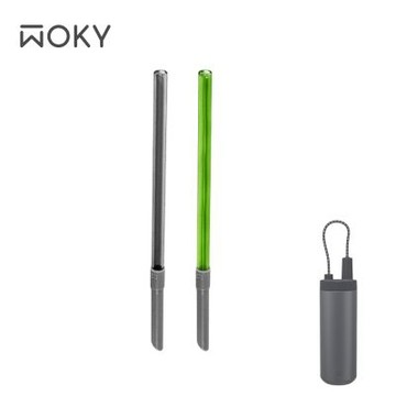 【WOKY 沃廚】遛遛杯專用-玻璃吸管