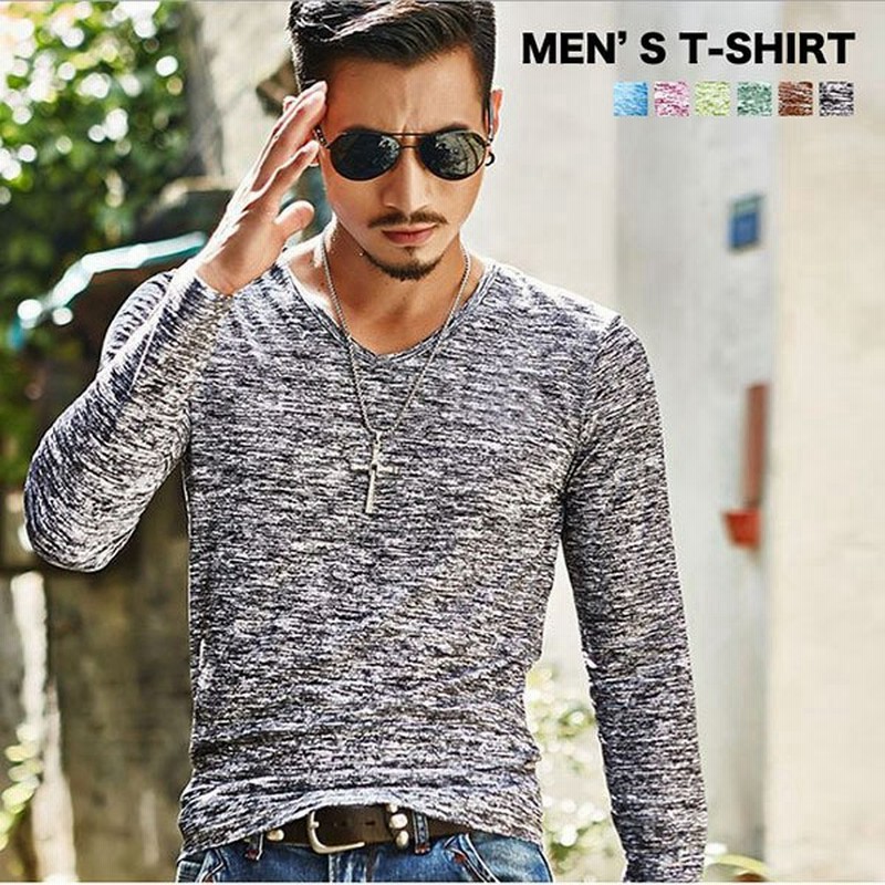 メンズ ロンt ネック ロングtシャツ 長袖 Tシャツ メンズカジュアル デイリーシリーズ 無地 Vネック カットソー お洒落 シンプル 男性 通販 Lineポイント最大get Lineショッピング