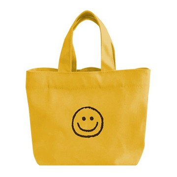 微笑手提帆布包  28 x 20.5cm 提把12.5cm  黃色  4個