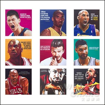 POP無框壁畫 運動員系列 無框掛布 適合多張搭配 60x60  Z056