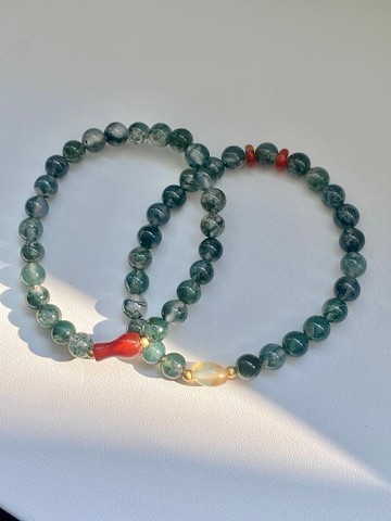水草瑪瑙紅葫蘆瑪瑙手鏈