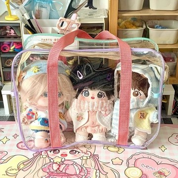 【蜜糖の收納】娃娃防塵收納袋透明20cm明星玩偶公仔玩具展示遛娃神器