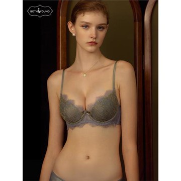 寶詩嫣法式內衣女小胸聚攏文胸大胸顯小薄款性感蕾絲防下垂胸罩