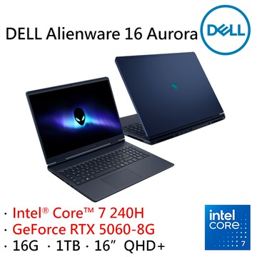 DELL Alienware 16X Aurora AC16251-R1568QBTW(Ultra 5 235HX/16G/RTX5060-8G/1TB/W11/QHD+/240Hz/16)