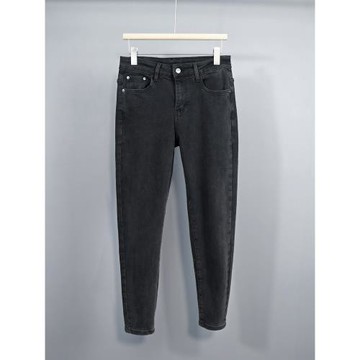 黑灰色九分牛仔褲男士基礎款簡約百搭韓版潮流彈力修身小腳九分褲