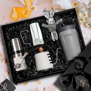 【手沖咖啡套裝禮盒】手沖壺/隨行保溫杯/拉花杯/磨豆機 新年禮物