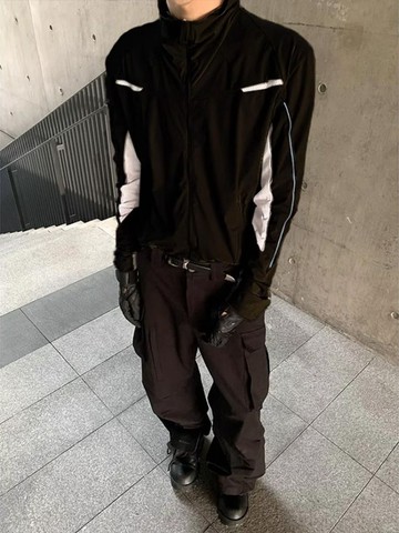 美式速乾冰絲防曬衣男夏季薄款網眼透氣運動外套高級感立領衝鋒衣男女同款