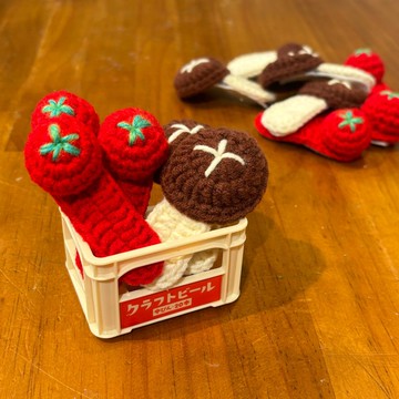 小香菇/小番茄鉤織髮夾