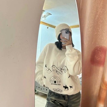 熱銷TOP1🔥2026寬鬆春秋圓領舒適百搭秋冬新款大碼情侶裝新疆民族風衛衣長袖Z2B9