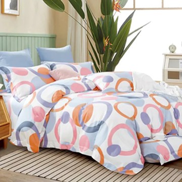 藍貓BlueCat 天絲纖維印花床包 7尺 台灣製造  美好回憶 白色 + 藍色  1組