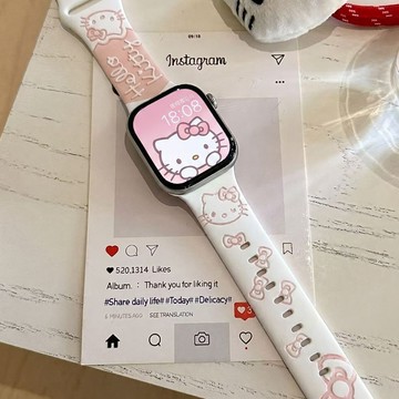 雙拼貓咪高級感手錶帶 相容 Apple Watch S10 S11 SE 女生 ins 風運動替換錶帶