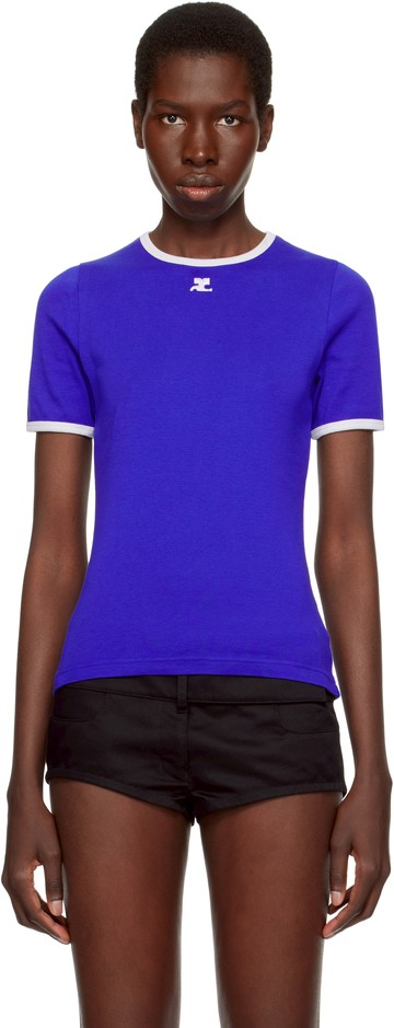 Courrèges 蓝色 Heritage Contrast T 恤