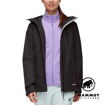 【Mammut 長毛象】Treeline HS Hooded Jacket GTX輕量防水連帽外套 女款 黑色 #1010-31440