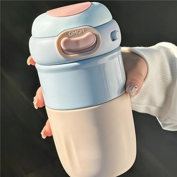 茶水分離咖啡保溫杯女生316不銹鋼學生高顏值泡茶便攜可愛水杯子