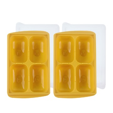 BeBeLock 食品冰磚盒150g(4格) 芥末黃*2