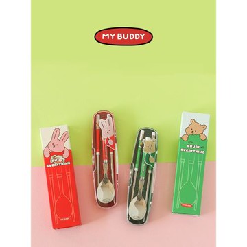 韓國Dailylike可愛便攜兒童餐具小學生304不銹鋼勺子筷子餐具套裝