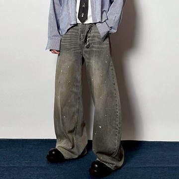 Cleanfit 水洗潑墨香蕉彎刀牛仔褲