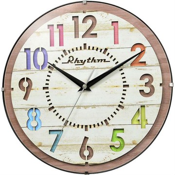 RHYTHM 麗聲鐘(CMG778) 可愛圓形木紋掛鐘/30cm｜樂天全館特惠中★指定刷卡回饋10%