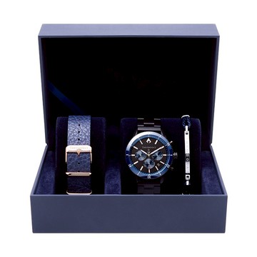 [全館禮盒包裝/情人節禮物]【Theodora's】[可選色]手錶禮盒-男款 [珍藏版]水行俠腕錶 藍黑蜂巢紋