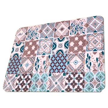 STYLE_G 時代家居 吸水奈米絨軟式硅藻土地墊 468g  58 x 38cm  雅典花磚  1個  不鏽鋼色